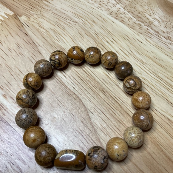 Picture Jasper Bracelet with (10 mm) Beads - Picture 4 of 7